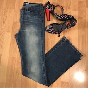 BCBGMaxAzria Bootcut Jeans Faded Areas - Lightly Distressed Size 3/4R